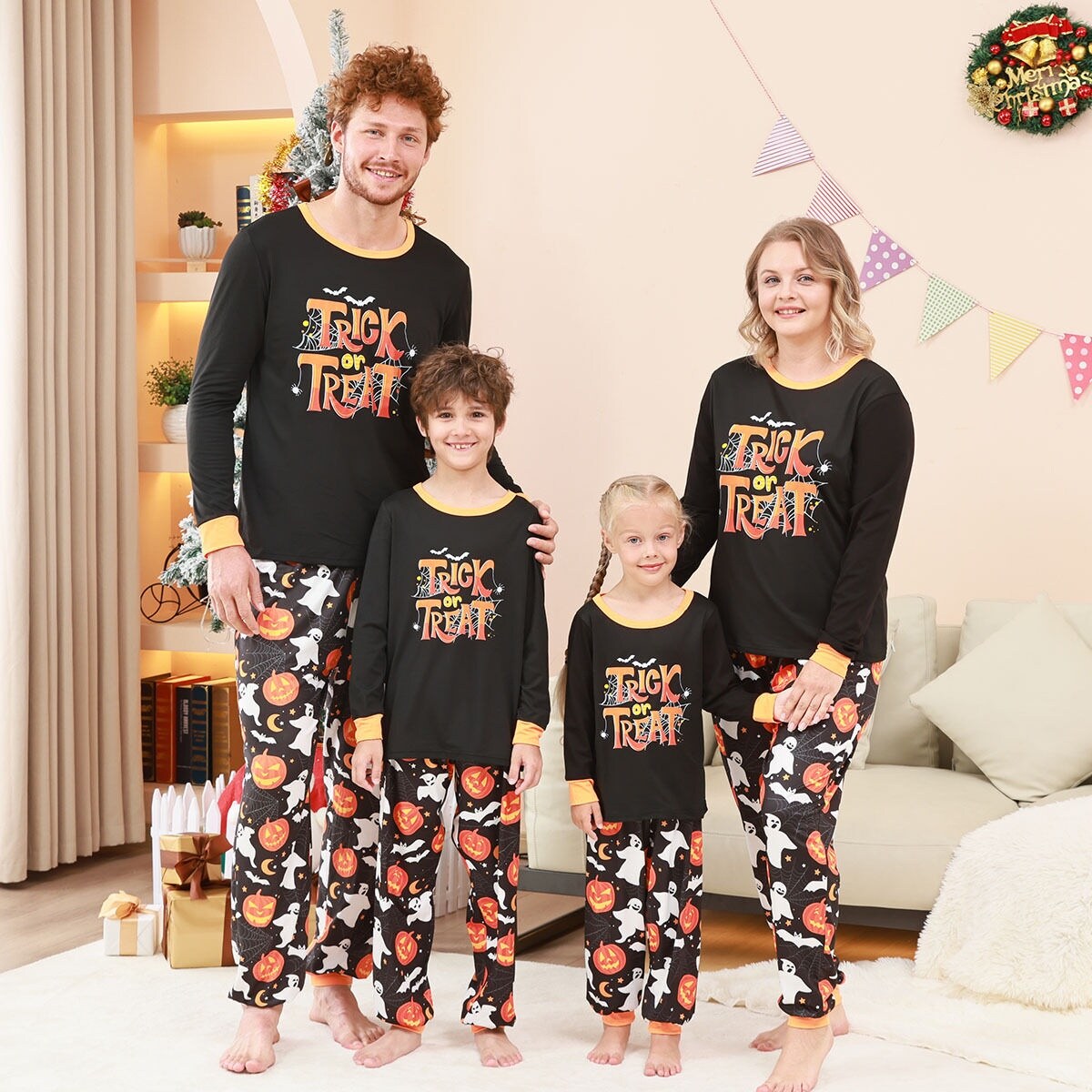 Christmas Outfits Pajamas Set Long Sleeves And Trousers