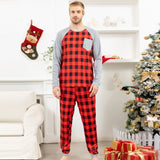 Christmas Outfits Raglan Sleeves Plaid Nightwear Sets