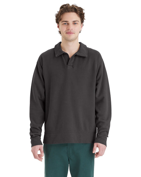ComfortWash by Hanes® Garment Dye Polo Collar Sweatshirt - GDH490