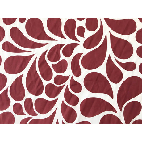 African Print Stretch Cotton Satin Fabric - Rusty Red, White Mimi, 58" Width (1 Yard)