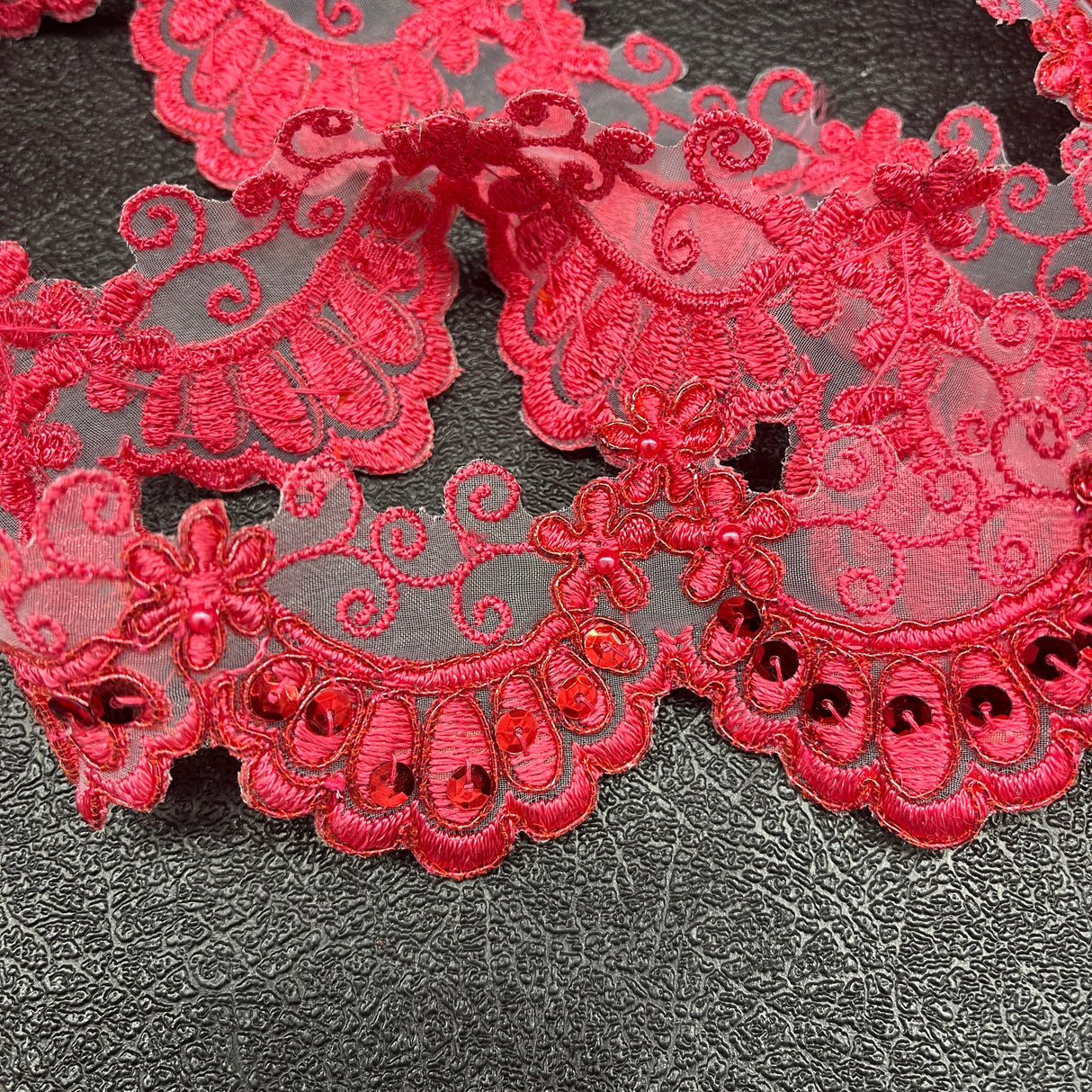 Beaded Corded Lace Trim