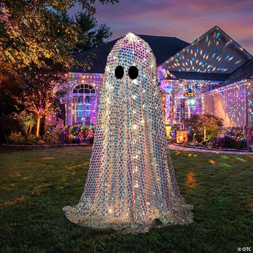 46 1/2" Tall Disco Mosaic Ghost Halloween Decoration