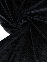 Black Velour Knitted Polyamide Stretch Fabric