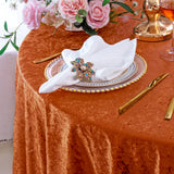 Crushed Velvet Rectangular Tablecloth 90x132 Rust/Burnt Orange
