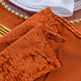 Crushed Velvet Rectangular Tablecloth 90x156 Rust/Burnt Orange