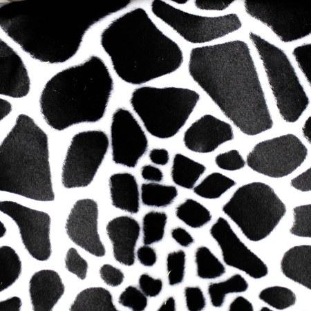 Safarri Black Fake Fur Giraffe Animal Short Pile Fabric,