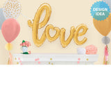 Foil Balloon Love Script Gold