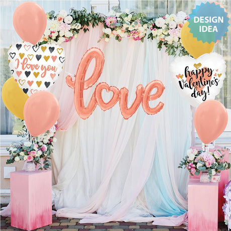 Foil Balloon Love Script Rose Gold