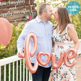 Foil Balloon Love Script Rose Gold