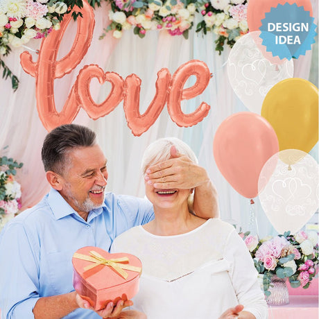 Foil Balloon Love Script Rose Gold