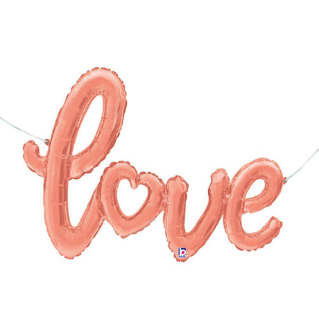 Foil Balloon Love Script Rose Gold