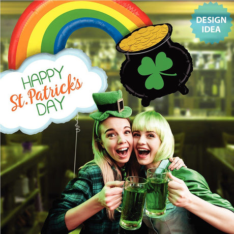 St. Pats Pot Of Gold Foil Balloon