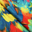 Tropical Feathers Polyester Spandex Fabric - Multicolor Feather Print, 58/60" Width, 200 GSM (1 Yard)
