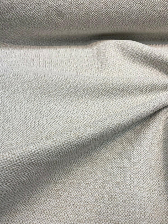 Sampson Chenille Performance Upholstery Fabric - Sea Salt White, Solid, 58" Width (1 Yard)