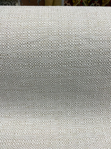 Sampson Chenille Performance Upholstery Fabric - Sea Salt White, Solid, 58" Width (1 Yard)