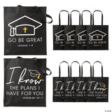 15" x 17" Large Religious Graduation Black Nonwoven Tote Bags - 12 Pc.