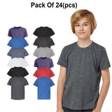 24 Pack : Tultex® Youth Poly-Rich Crewneck Short Sleeve T-Shirt