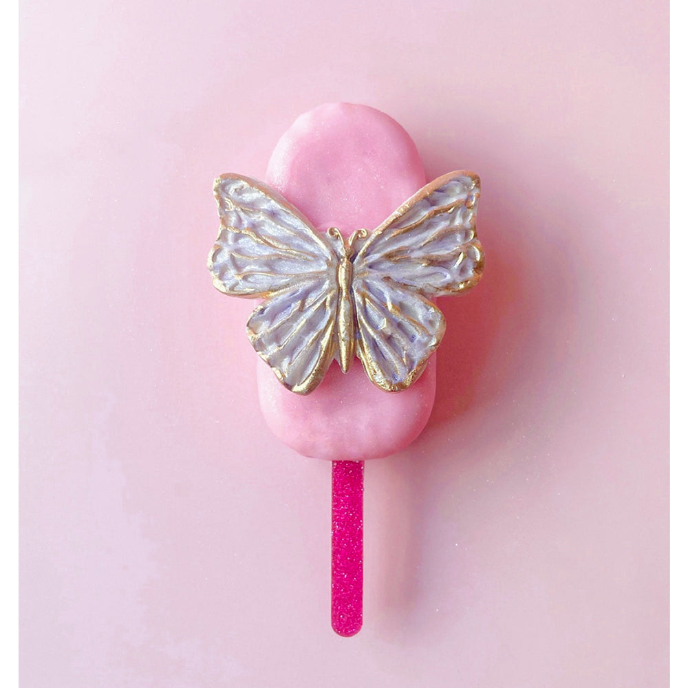 O'Creme Cakesicle Popsicle Pink Glitter Acrylic Sticks, 4.5" - Pack of 50