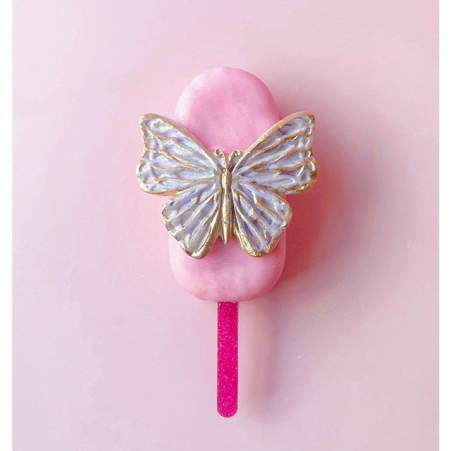 O'Creme Cakesicle Popsicle Pink Glitter Acrylic Sticks, 4.5" - Pack of 50