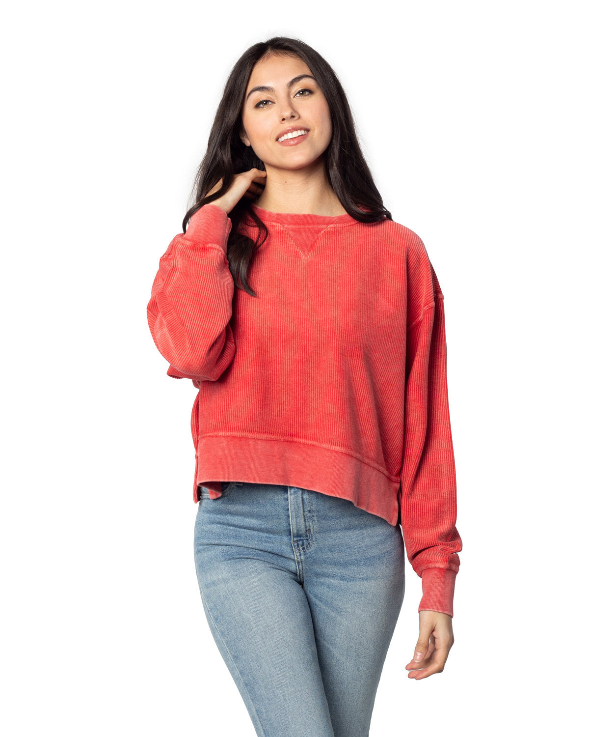 Ladies' Corded Boxy Pullover