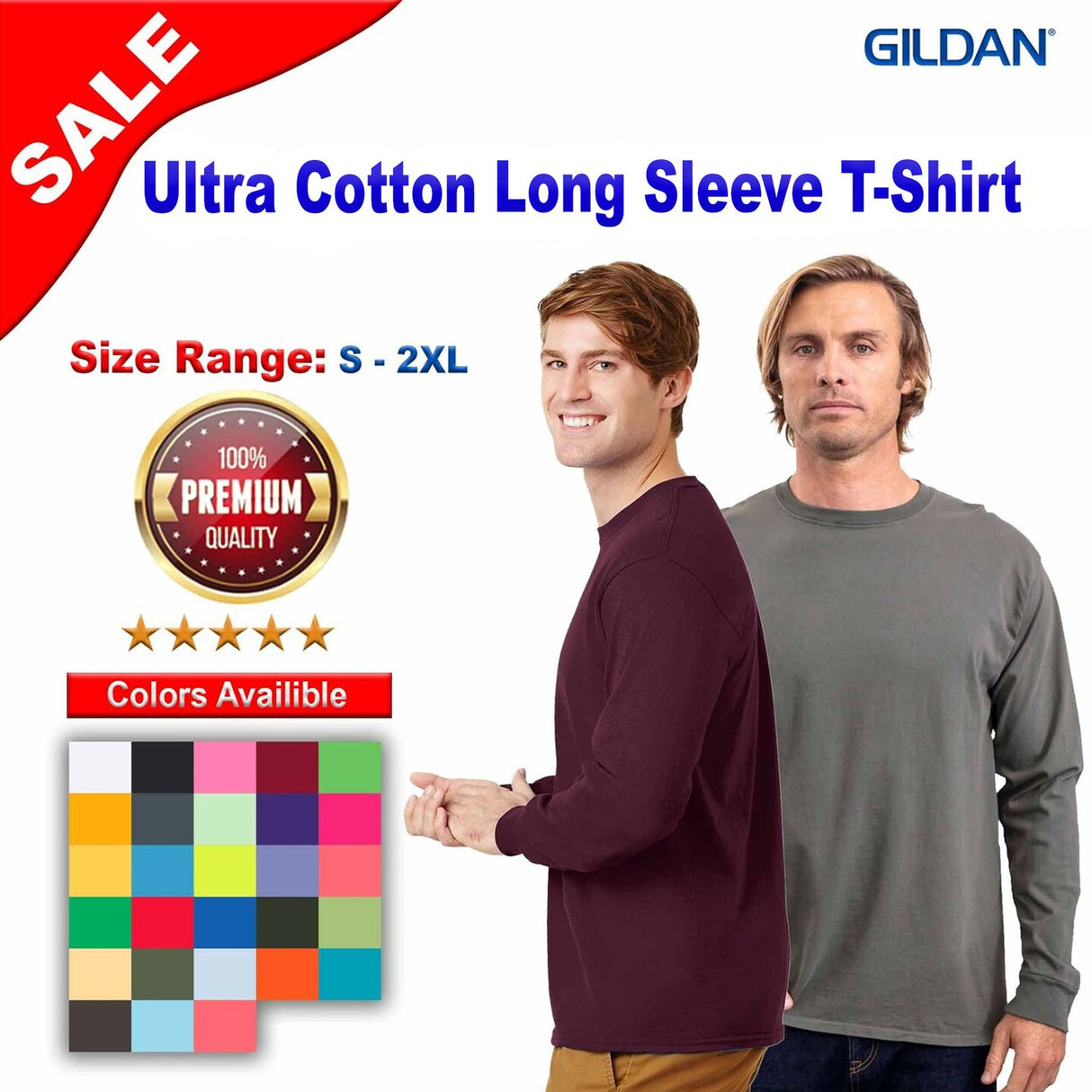 Gildan® Ultra Cotton Long Sleeve Crewneck T-Shirt