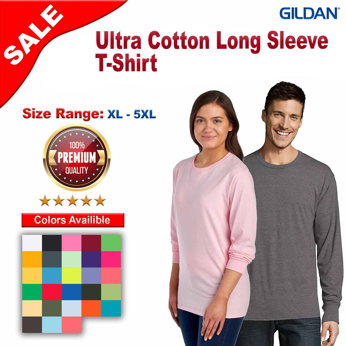 Gildan® Ultra Cotton Long Sleeve Crewneck T-Shirt