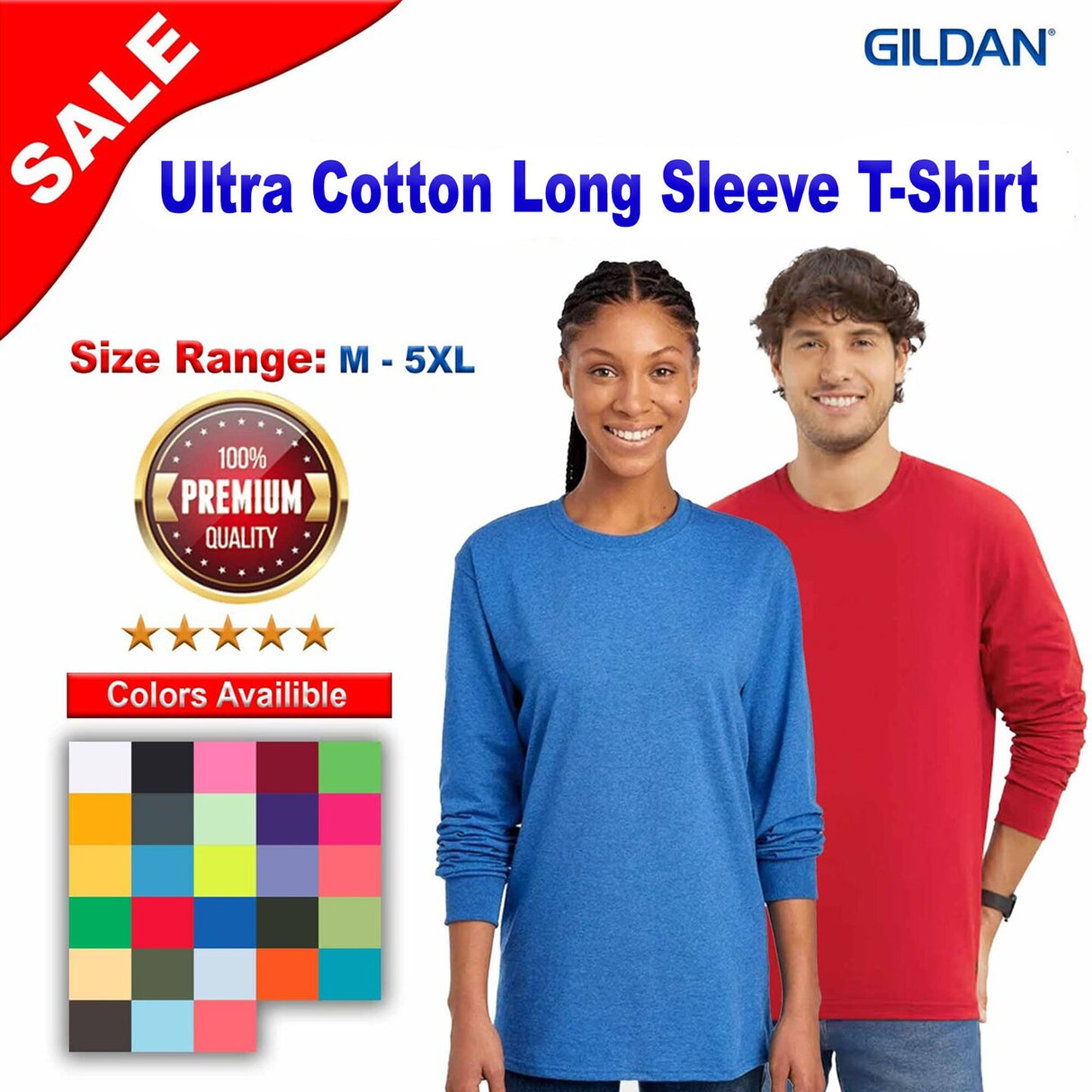Gildan® Ultra Cotton Crewneck Long Sleeve T-Shirt