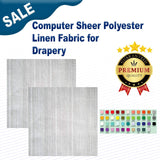 1 Yard Computer Sheer Polyester Linen Fabric for Drapery