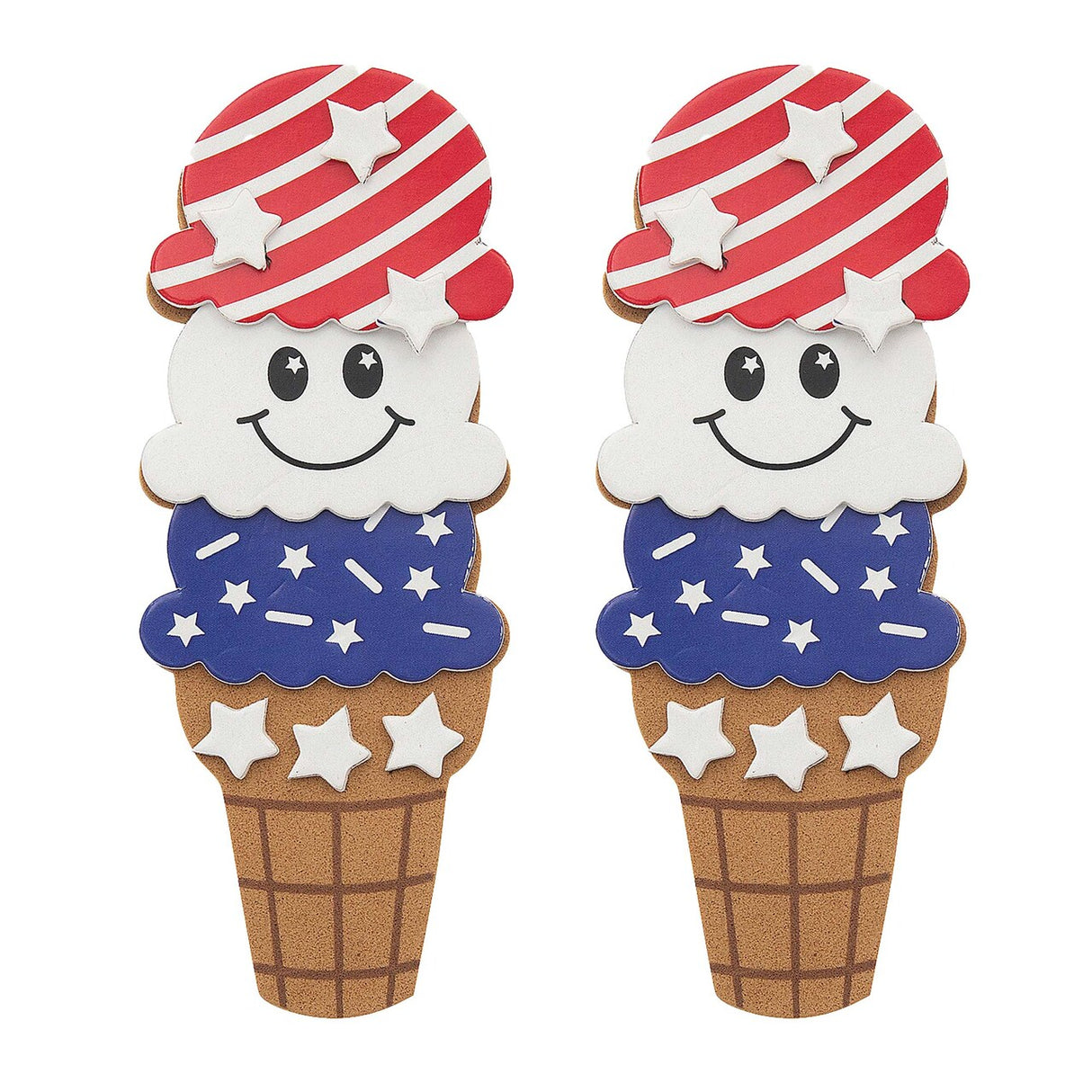 1 3/4" x 4 1/2" Patriotic Ice Cream Cone Magnet Craft Kit Makes 12