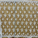 1 Yard Elegant Corded Embroidered Bridal Lace Fabric for Special Occasion White