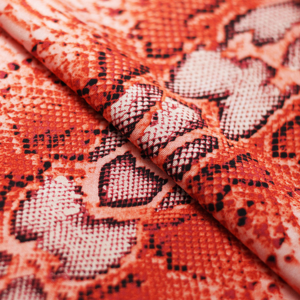 Snake Skin Polyester Spandex Fabric - Assorted Colors, Animal Snake Print, 58/60" Width (1 Yard)