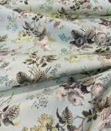 Waverly Emma's Garden Cotton Fabric - Floral Birds, Blue, 54" Width (1 Yard)