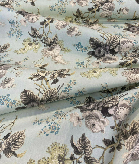 Waverly Emma's Garden Cotton Fabric - Floral Birds, Blue, 54" Width (1 Yard)