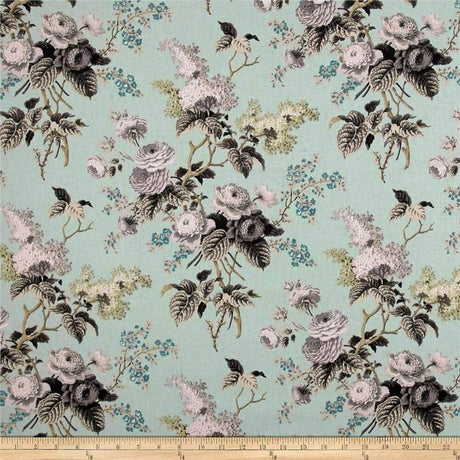 Waverly Emma's Garden Cotton Fabric - Floral Birds, Blue, 54" Width (1 Yard)