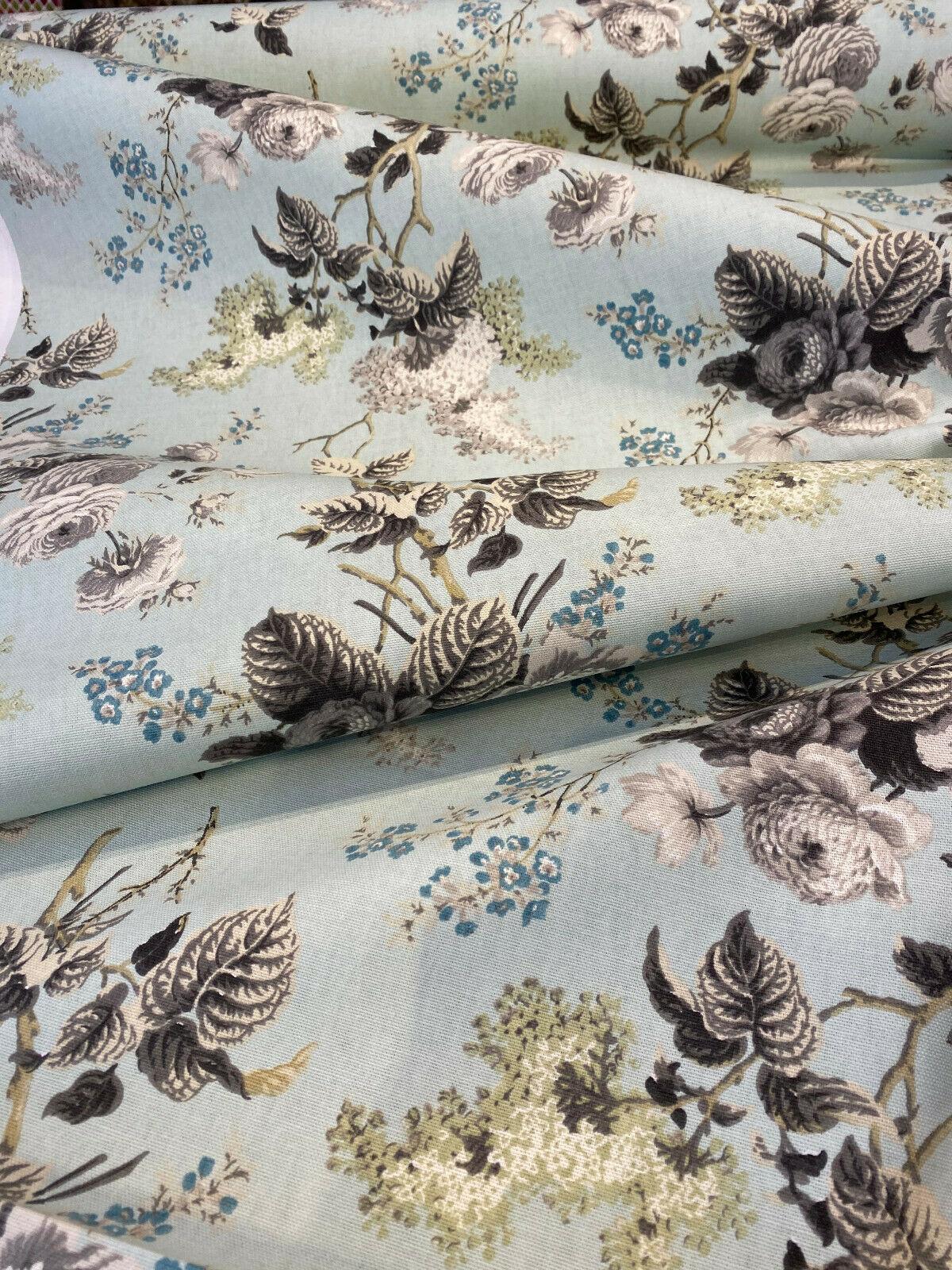 Waverly Emma's Garden Cotton Fabric - Floral Birds, Blue, 54" Width (1 Yard)