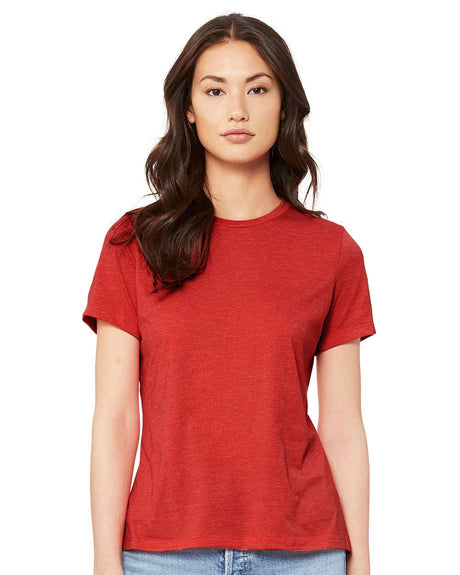 BELLA + CANVAS® Women's Relaxed Fit Heather CVC Crewneck Tee