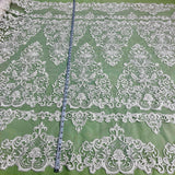 Beaded Corded Lace Fabric 51" Wide White Ivory