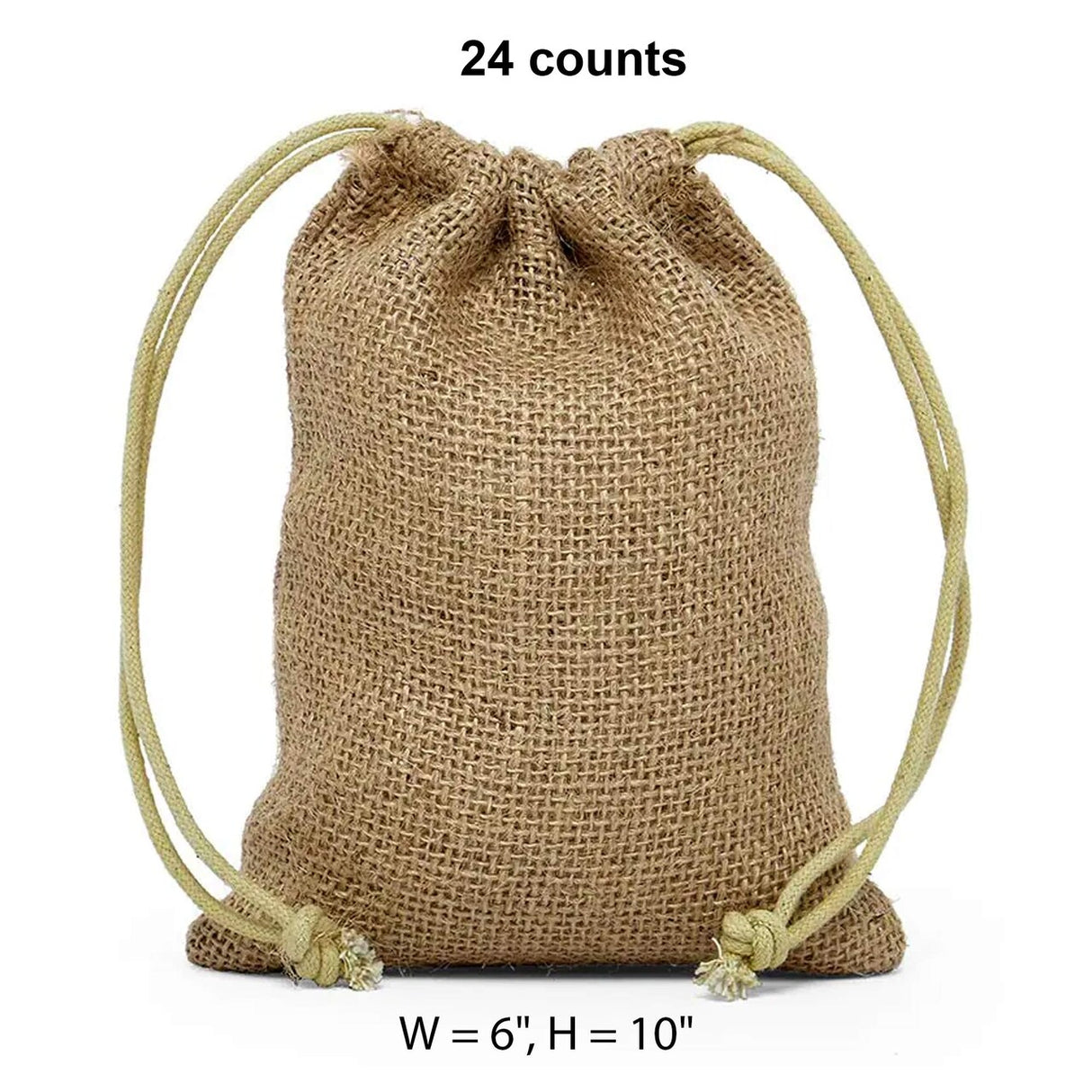 Colored Jute Bags 6 '' X 10 '' Natural