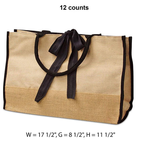 Jute Blend Tote Bags 17 1/2 '' X 8 1/2 '' X 11 1/2 '' Black
