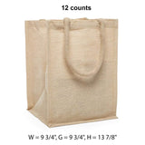 Natural Jute Shopping Bags 9 3/4 '' X 9 3/4 '' X 13 7/8 '' Fine Weave Medium