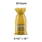 Metallic Fabric Wine Bags 6 1/2 '' x 15 '' Metallic Gold Color 10 EACH / PACKAGE