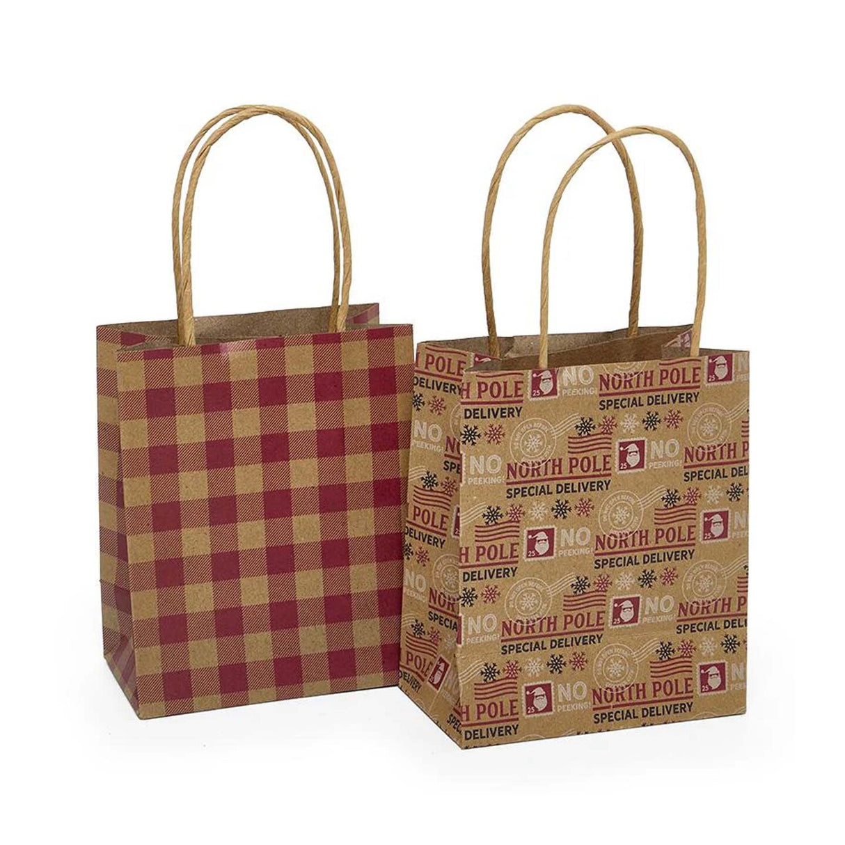 Festive Assorted Holiday Gift Bags 4.5" x 2.625" x 5.375"