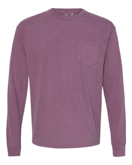 Comfort Colors Unisex Garment-Dyed Heavyweight Long Sleeve Pocket T-Shirt