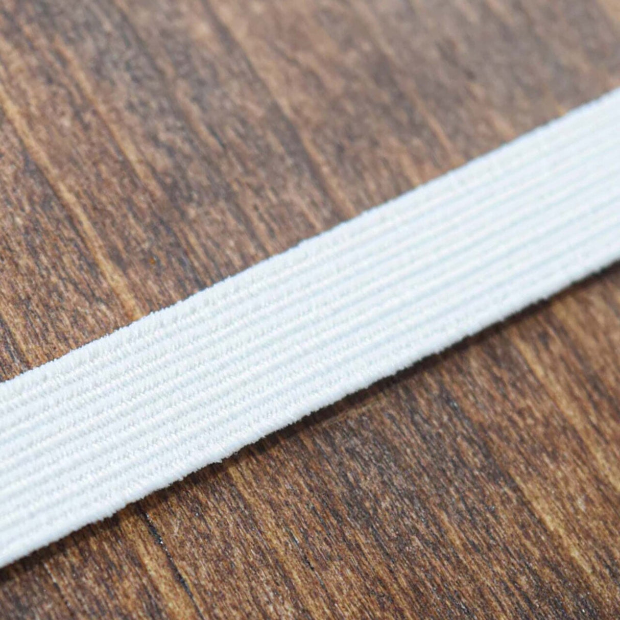 1/3" White Flat Braided Durable Elastic Cord 5 Yards