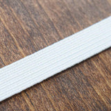 1/3" White Flat Braided Durable Elastic Cord 5 Yards