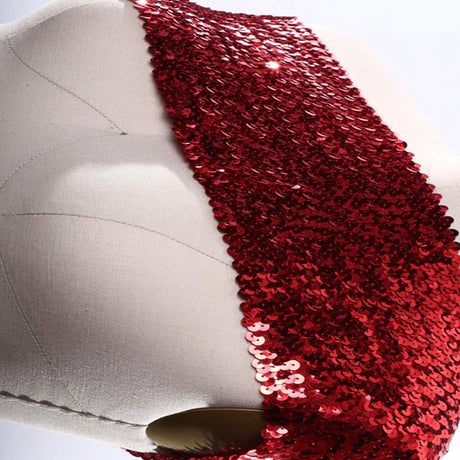 1 Yard Red Large Stretch Sequin Trim