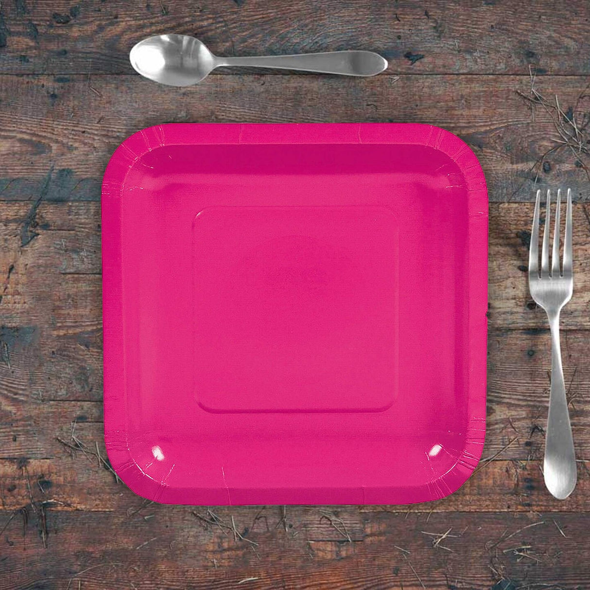24 Count Hot Pink Square Paper Dessert Plates for Birthday Baby Shower Party Wedding Use 7"