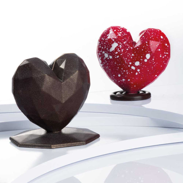 Martellato Polycarbonate Chocolate Mold, Diamond Heart, 6 Cavities