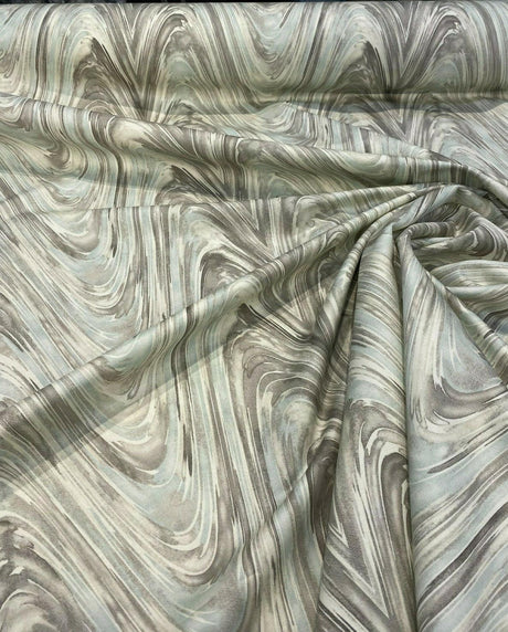 NYC Studio Current Mineral Cotton Twill Fabric - Mineral, 54" Width, 13.5" Horizontal Repeat, 13.5" Vertical Repeat (1 Yard)