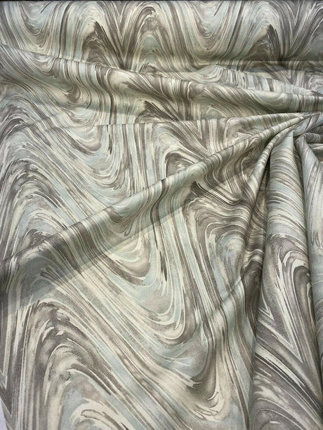 NYC Studio Current Mineral Cotton Twill Fabric - Mineral, 54" Width, 13.5" Horizontal Repeat, 13.5" Vertical Repeat (1 Yard)